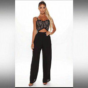 Blashe Los Angeles Womens Romper Jumpsuit Lace Top Womens Size medium‎ Nwt black